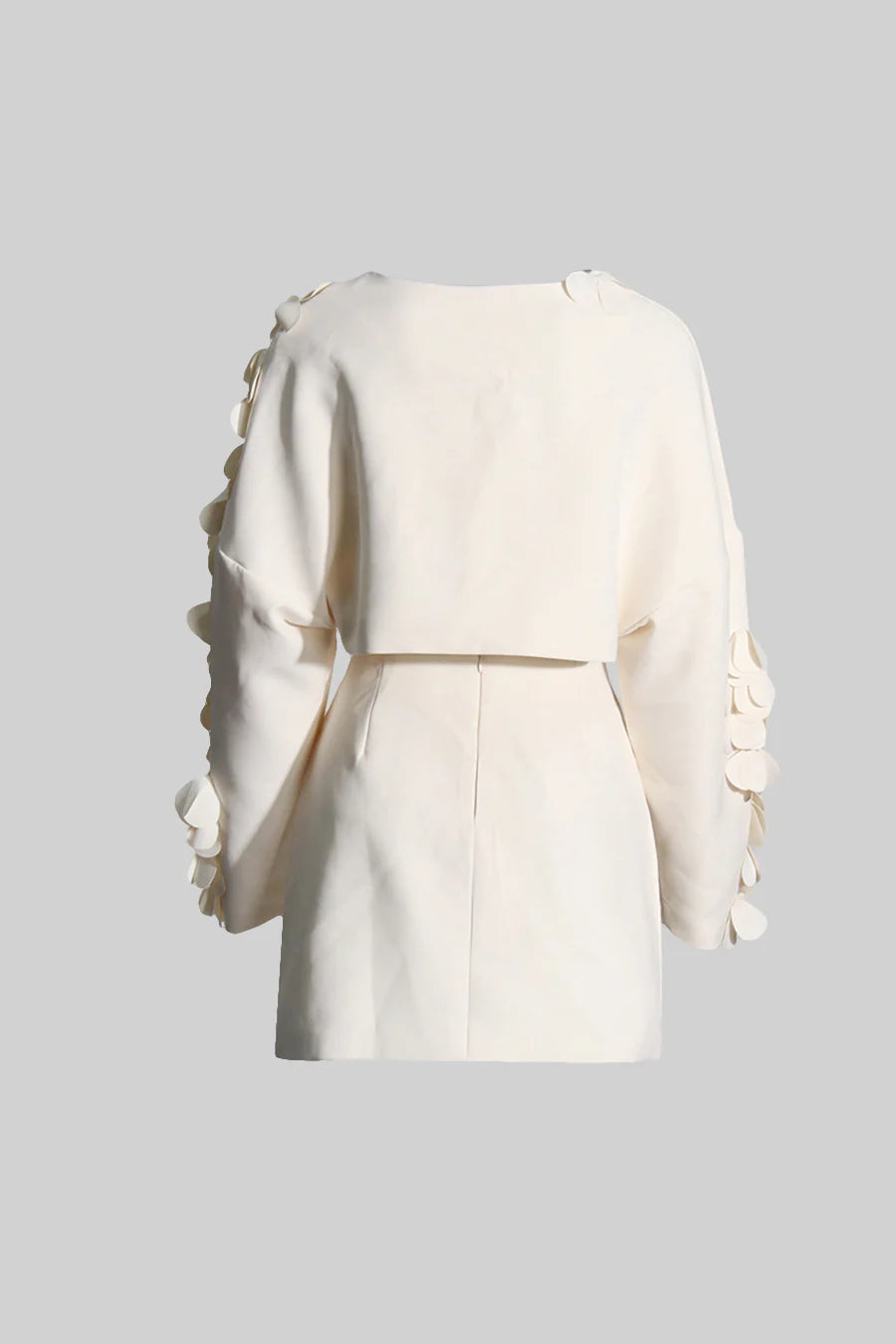 Two-Piece Set With Petal Adornments - Beige