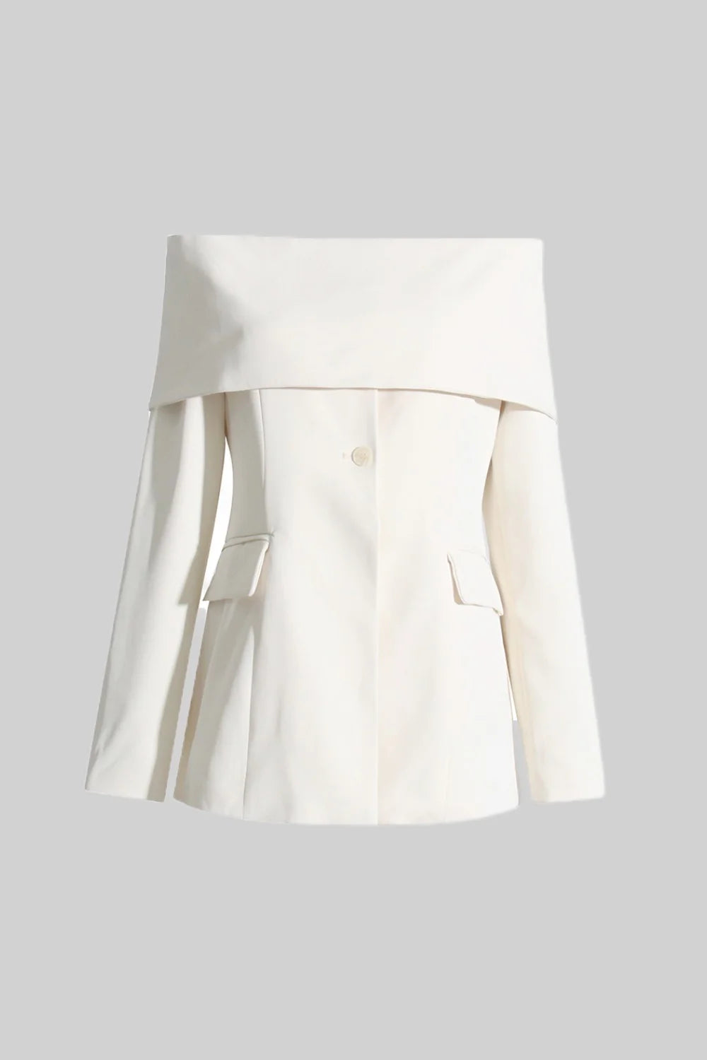 Off-Shoulder Contemporary Jacket - White