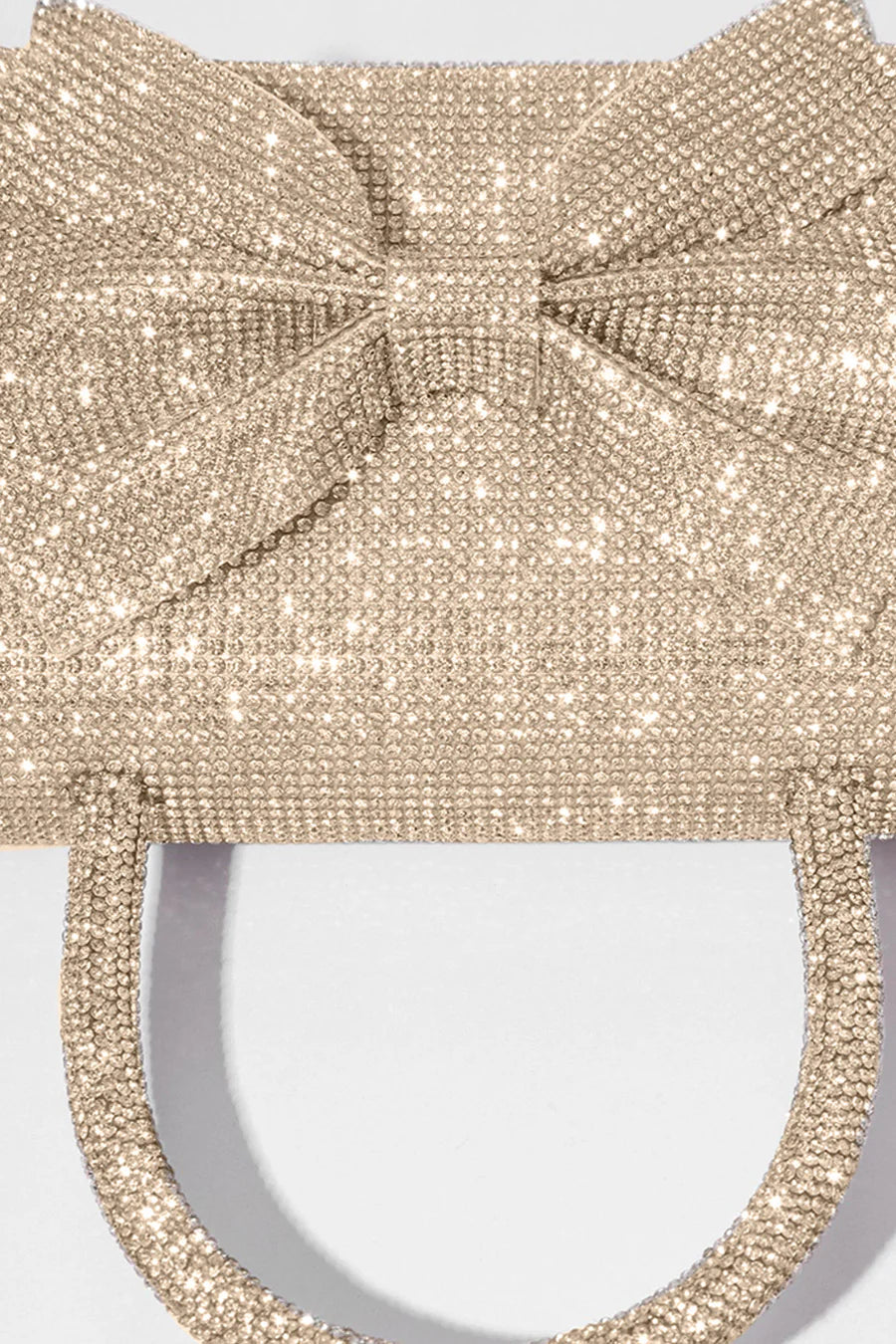 Rhinestone Handbag With Glittering Accents - Gold