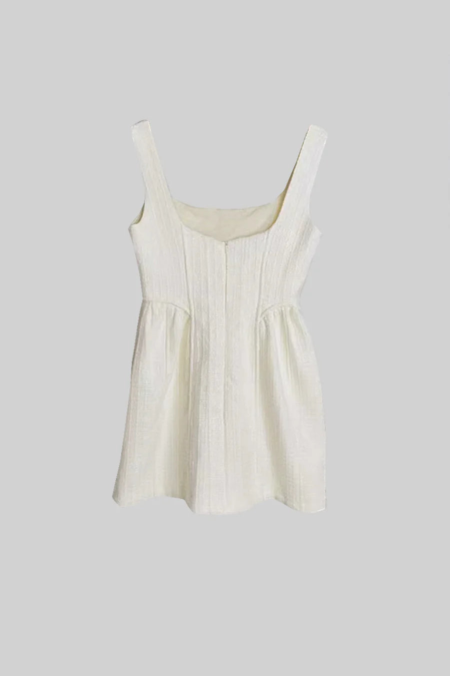 Mini Dress With Structured Cuts And Fitted Bodice - Ivoire