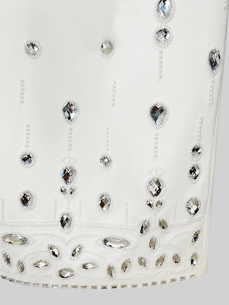 Crystal Adorned Two Piece Co-Ord - White
