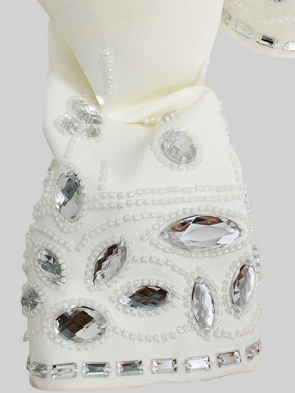 Crystal Adorned Two Piece Co-Ord - White